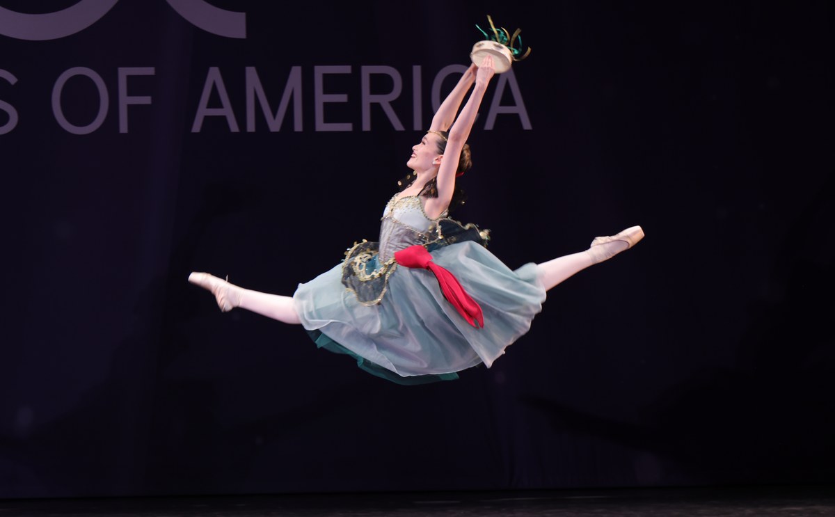 Ballet dancer mid-jump